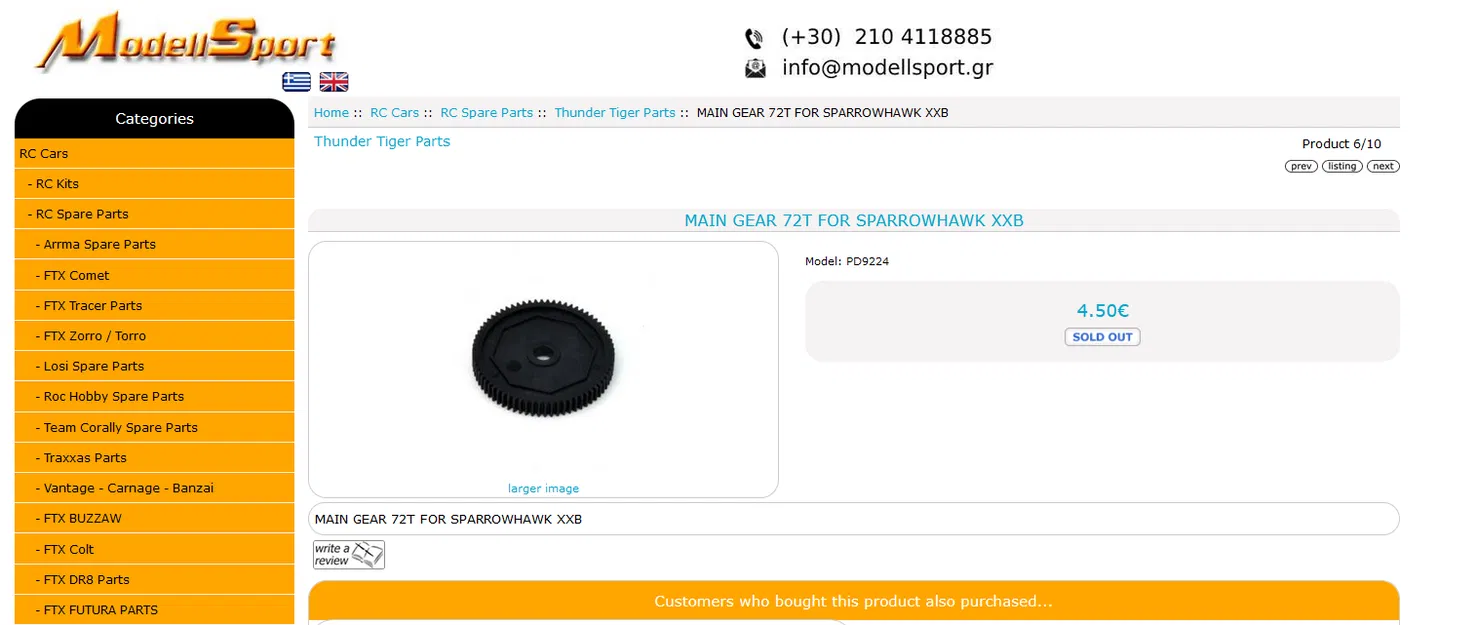 BÁNH RĂNG CHÍNH 72T CHO SPARROWHAWK XXB - Image 1