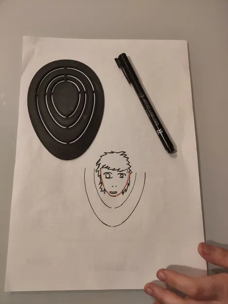 Mặt/Đầu Manga - Thước Cong Hình Pháp - Image 1