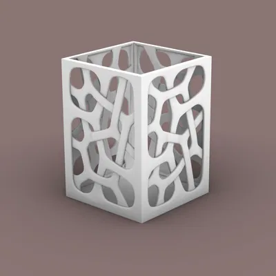 Chân Cắm Bút Hoa Văn Voronoi