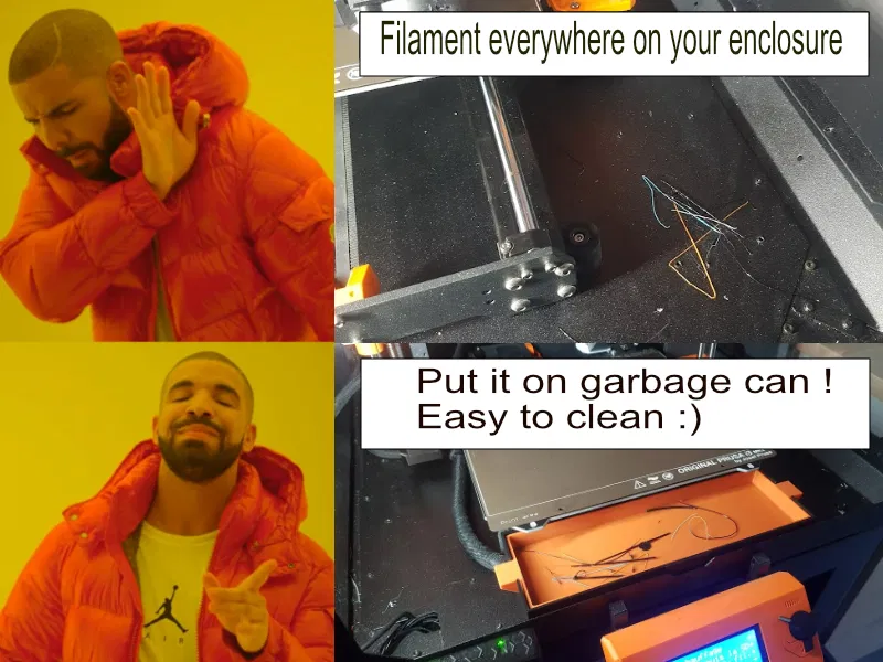 Thùng Rác Phía Trước Cho Prusa Enclosure Gốc - Giữ Enclosure Sạch Sẽ! - Image 1