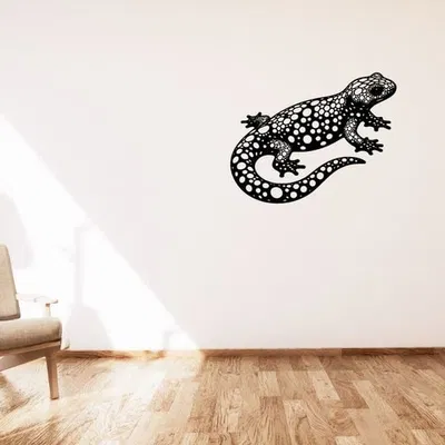 Lizard / Ještěrka voronoi trang trí tường