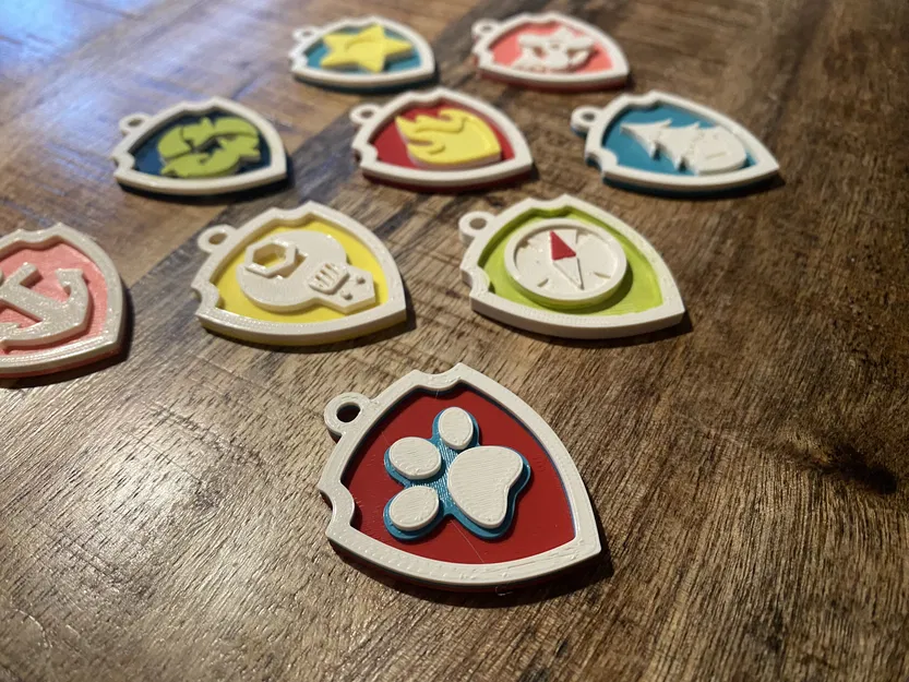 Huy hiệu Paw Patrol (móc khóa / mặt dây chuyền) Thẻ bài - Image 1