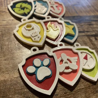 Huy hiệu Paw Patrol (móc khóa / mặt dây chuyền) Thẻ bài