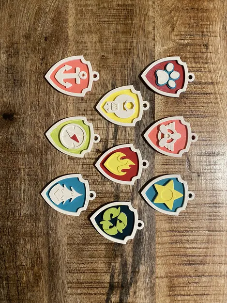 Huy hiệu Paw Patrol (móc khóa / mặt dây chuyền) Thẻ bài - Image 3