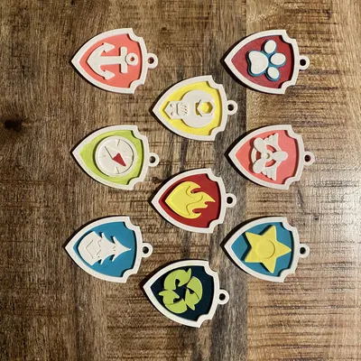 Huy hiệu Paw Patrol (móc khóa / mặt dây chuyền) Thẻ bài