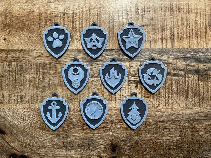 Huy hiệu Paw Patrol (móc khóa / mặt dây chuyền) Thẻ bài - Image 4