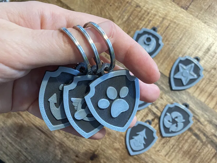 Huy hiệu Paw Patrol (móc khóa / mặt dây chuyền) Thẻ bài - Image 5