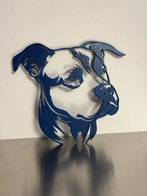 Tranh Dán Tường Hình Silhouette Amstaff - Image 1