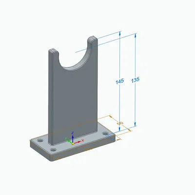 Kẹp Ống Cho Ống HT d50 H135 Chân Đế 100x50