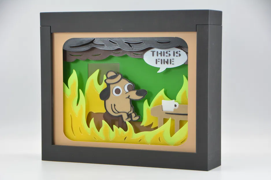 Hộp Ảnh Shadow Box "This Is Fine" Meme - Image 2