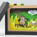 Hộp Ảnh Shadow Box "This Is Fine" Meme - Thumbnail 4