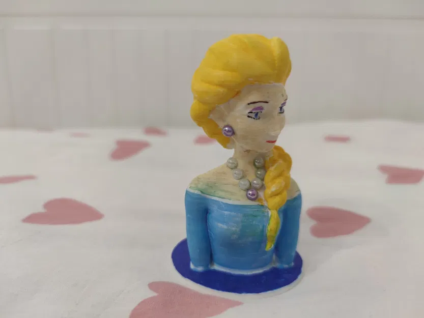 Tượng Bán Thân Elsa - Frozen. Không có chữ khớp đế Anna. - Image 1