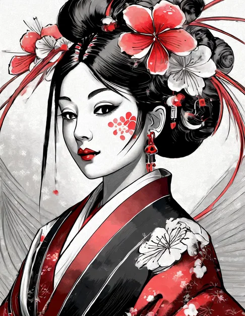 Tranh tường 2D Geisha - Image 1