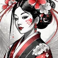 Tranh tường 2D Geisha - Thumbnail 1