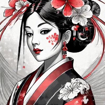Tranh tường 2D Geisha