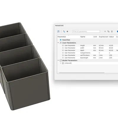 Khay chia gói gia vị nhà bếp (tùy chỉnh bằng Fusion 360)