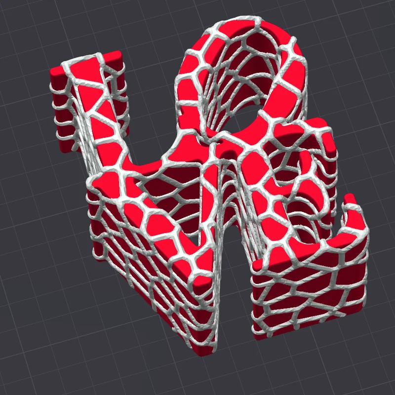 Biển "LOVE" kiểu Voronoi