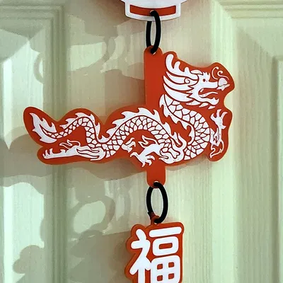 Tranh Treo Tường Rồng và Đèn Lồng Tết Trung Hoa/Tết Âm Lịch
