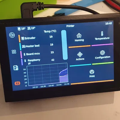 Vỏ Case cho Raspberry Pi 4 kèm màn hình 5 inch chạy Klipper