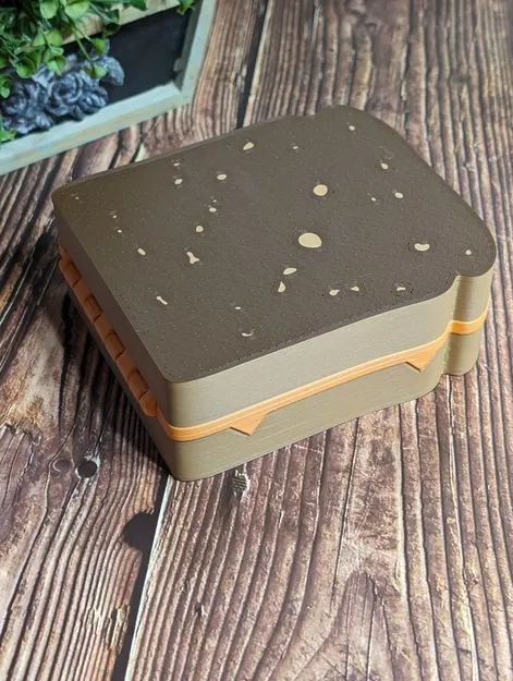 Hộp Đựng Bánh Sandwich Phô Mai In Không Cần Lắp Ráp - Image 1