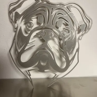 Tranh Tường Hình Bóng Chó Bulldog