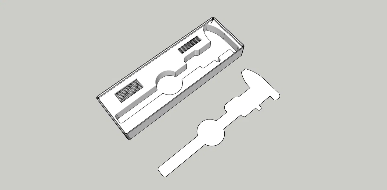 Kệ Giữ Thước Kẹp Gridfinity - 4u x 2u x 4u - Có Chỗ Chứa Pin LR44 & CR2032 - Image 1