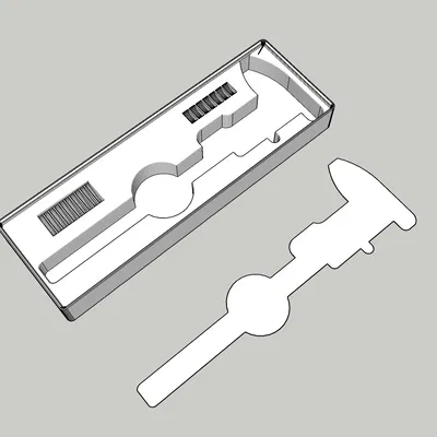 Kệ Giữ Thước Kẹp Gridfinity - 4u x 2u x 4u - Có Chỗ Chứa Pin LR44 & CR2032