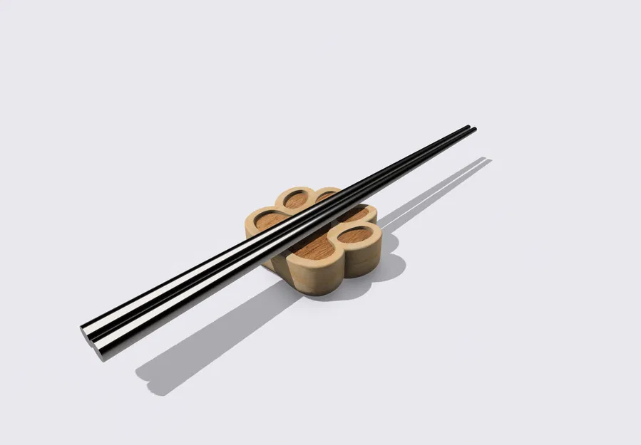 Giá đỡ đũa hình chân mèo hoang - File STEP và STL - Image 2