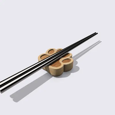 Giá đỡ đũa hình chân mèo hoang - File STEP và STL