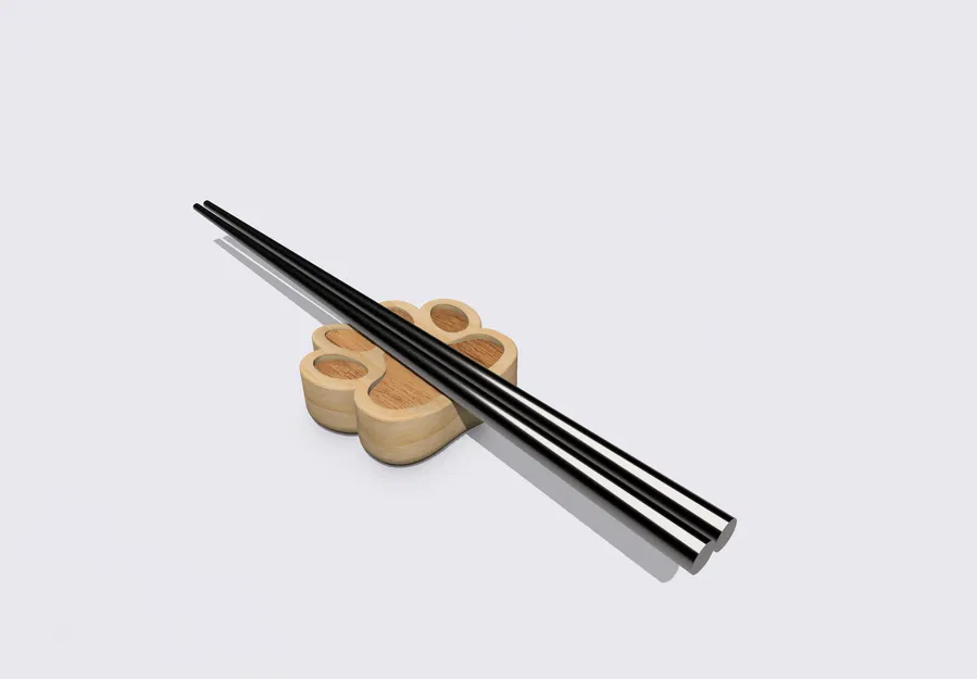 Giá đỡ đũa hình chân mèo hoang - File STEP và STL - Image 4