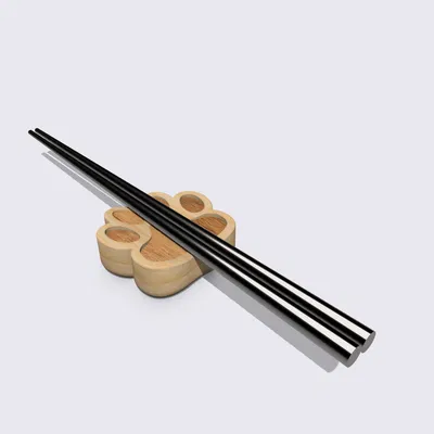 Giá đỡ đũa hình chân mèo hoang - File STEP và STL