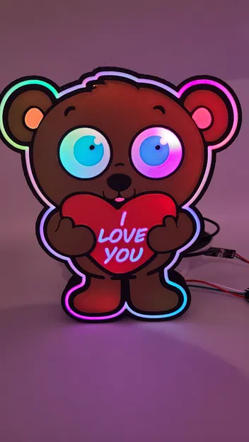 Hộp Đèn "I Love You Teddy" - Image 1