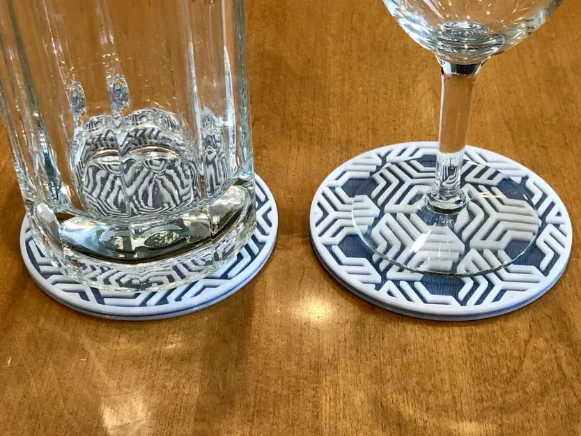 Miếng Lót Ly Họa Tiết Lục Giác Có Vòng Chống Tràn - Image 3