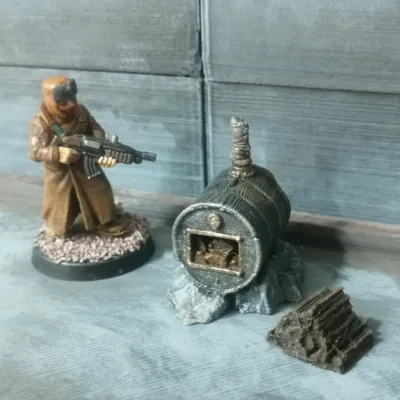 Bếp Lò Thùng (Barrel Stove) Cho Game Miniature