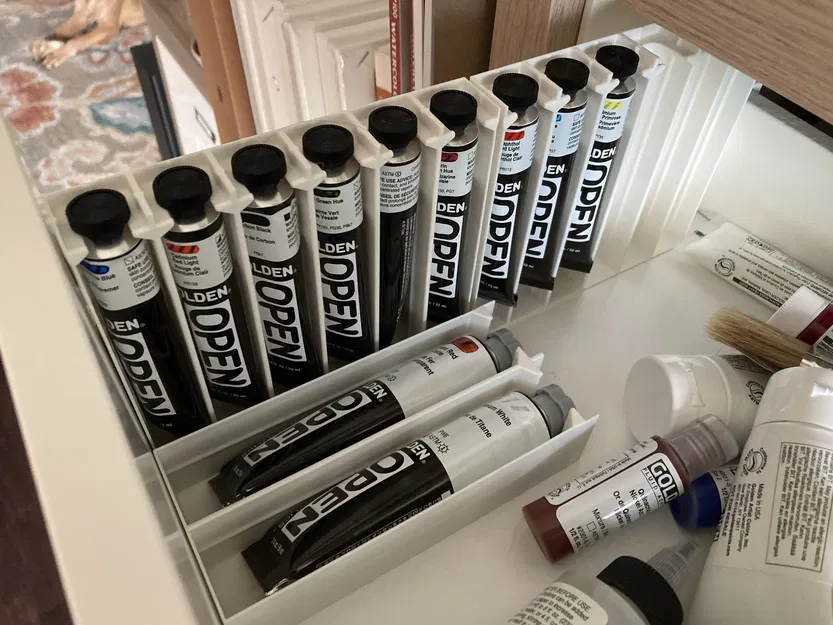 Kệ Đựng Sơn Acrylic Vàng Cho Tuýp 59ml & 22ml - Image 1