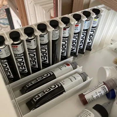 Kệ Đựng Sơn Acrylic Vàng Cho Tuýp 59ml & 22ml