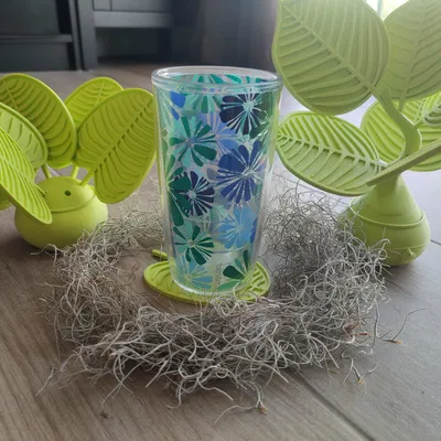 Bộ Ly Uống Nước Hình Lá Kèm Chậu Cây Trang Trí