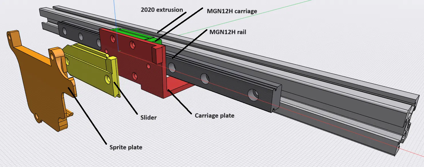 Bộ đổi đầu phun nhanh Sprite và ray tuyến tính trục X - Image 1