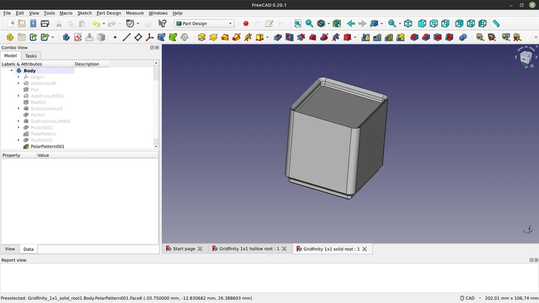 Mô hình Gridfinity Freecad 1x1 6u - Image 1