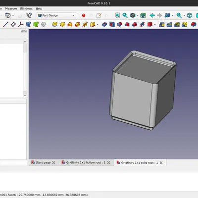 Mô hình Gridfinity Freecad 1x1 6u