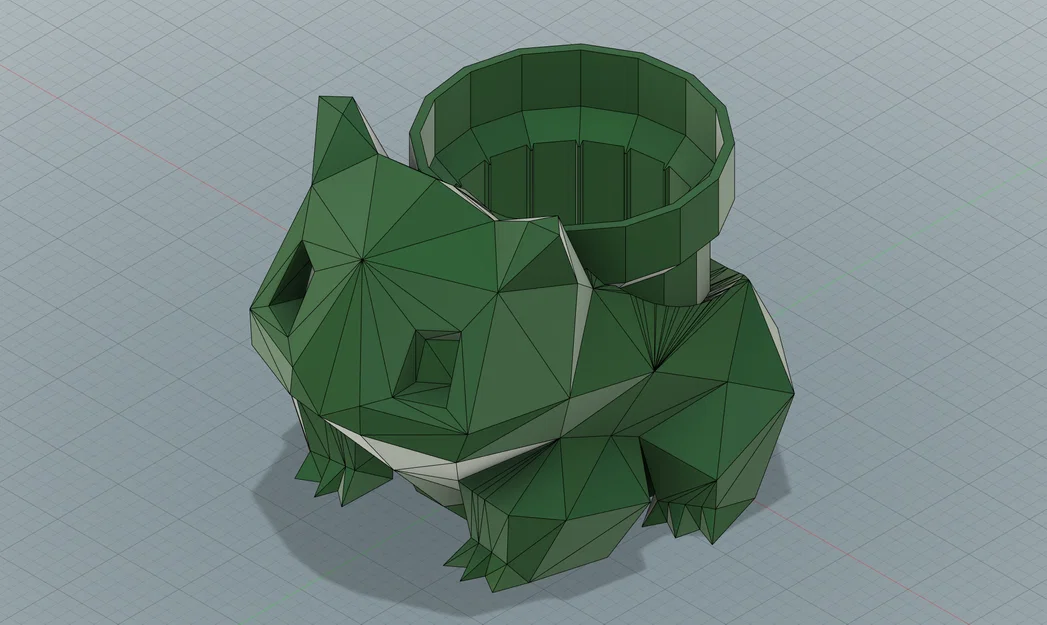 Chậu Cây Bulbasaur Low Poly có Ống Chậu Mario - Image 2