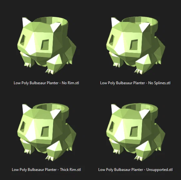 Chậu Cây Bulbasaur Low Poly có Ống Chậu Mario - Image 3