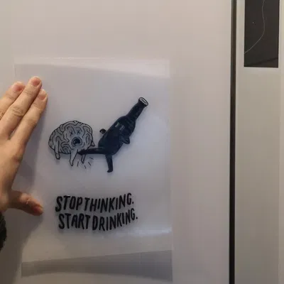 Móc Tủ Lạnh "Ngưng Nghĩ Uống Đi"