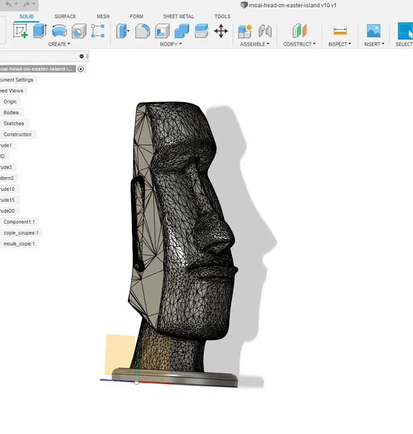 Mô hình Đầu Moai trên đảo Phục Sinh, kèm đế - Image 2