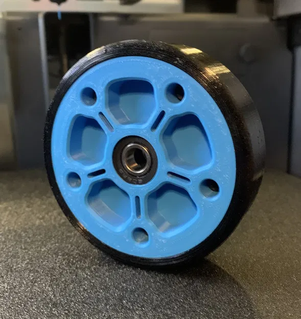 Bánh Xe Vòng Bi Kép 80mm Có Lốp TPU - Image 1