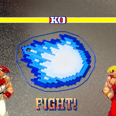 Hadouken - Móc khóa / Dây đeo chìa khóa / Dấu hiệu chìa khóa / Charm chìa khóa - Game Retro - Pixel Art - In nhanh dễ