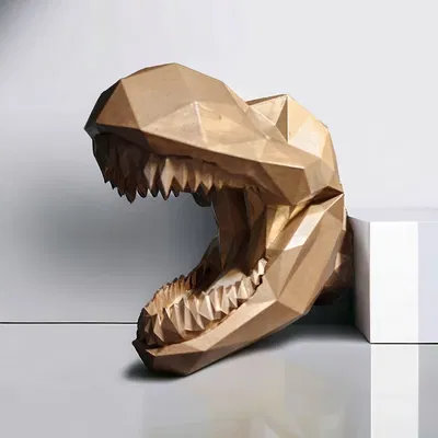 Wallasaurus Rex - Tượng Đầu Khủng Long Treo Tường Phong Cách Hình Học