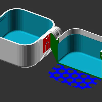 Hộp có bản lề đóng mở bằng kẹp