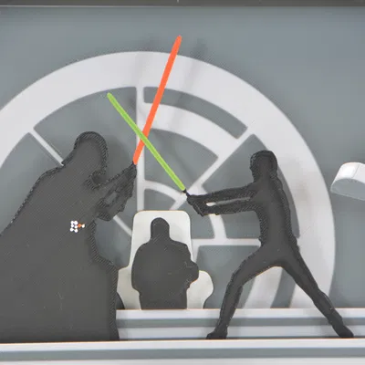 Mô hình Hộp Âm bản Đấu kiếm trên Death Star II Star Wars