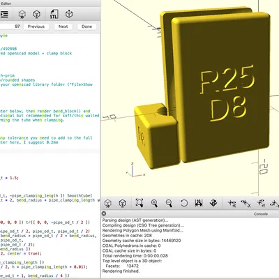 Khuôn Uốn Ống Đơn Giản (Parametrized Openscad)